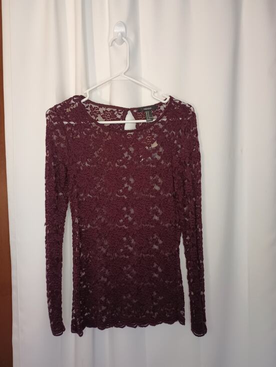 Forever 21 Tops - Forever 21 Women's Fairy Grunge Whimsigoth Lace Mesh Fitted Top M NWT